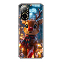 Яскравий чохол для Realme C67 з Зимові Оленята – Олень з шарфом