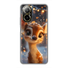 Яскравий чохол для Realme C67 з Зимові Оленята – Оленятко серед герлянд