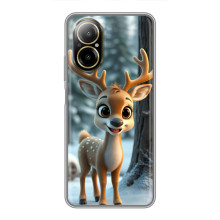 Яскравий чохол для Realme C67 з Зимові Оленята – Оленятко в лісі