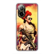 ЗСУ Чохли (TPU) для Realme C67 (Жінка солдат)