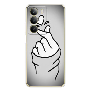 Чехол с принтом для Realme C71 (AlphaPrint - Знак сердечка)