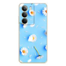 Чехол с Цветами для Realme C71 – ромашки на голубом