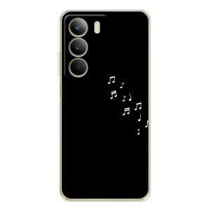 Чехол с картинками на черном фоне для Realme C71 – Ноты