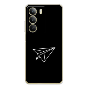Чехол с картинками на черном фоне для Realme C71 – Самолетик
