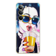 Чехол с картинкой Модные Девчонки Realme C71 – Девушка с коктейлем