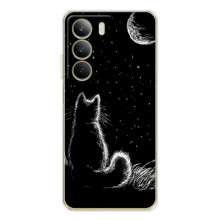 Чехол с принтом для Realme C71 (AlphaPrint) Модные коты – Котик и луна