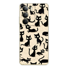 Чехол с рисунком кот на Realme C71 (Черные коты)