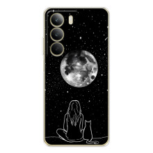 Чехол с рисунком кот на Realme C71 (Девушка с котом)