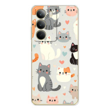 Чехол с рисунком кот на Realme C71 (Коллаж котов)