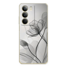 Чохол з квітковим принтом на С71 (Чорні квіти)