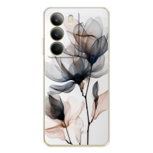 Чохол з квітковим принтом на С71 (Квіти на білому)