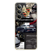Чехол с авто Порше для Realme C71 – Коллаж Порше