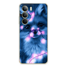 Чехол с принтом лисички на  – Лисица с гирляндой