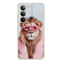 Чехол с принтом стильные животные для С71 (Лев в очках)