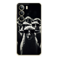 Чехол с принтом стильные животные для С71 (Овечка в очках)
