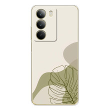 Силконовий чохол з принтом в квітах на Realme C71 (Монстера зелена)