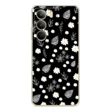 Чехлы с тематикой "ЦВЕТЫ" на Realme C71 (цветение на чорном)