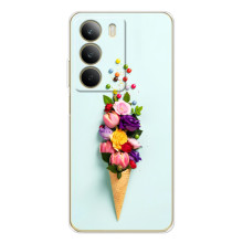 Чехлы с тематикой "ЦВЕТЫ" на Realme C71 (Цветок-мороженное)
