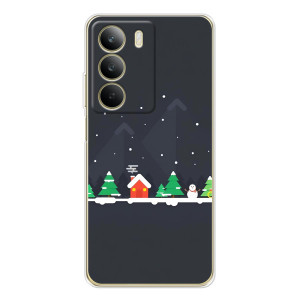 Силиконовый бампер на рождество для Realme C71 (Город зимний)