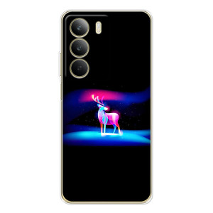 Силиконовый бампер с картинкой животных для Realme C71 (Яркий олень)