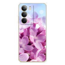 Силиконовый бампер с принтом (цветочки) на С71 (Сиреневые цветы)