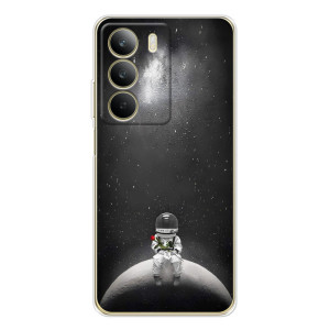 Силиконовый Чехол с принтом "Космонавты" на Realme C71 – Космонавт романтик
