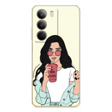 Силиконовый Чехол на Realme C71 с картинкой Стильных Девушек (С напитком)