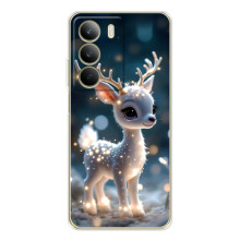 Яркий чехол для Realme C71 с Зимними Оленятами (Блистающий оленёнок)