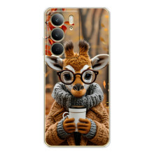 Печатный чехол «Зверята с кофе» для Realme C71 – Жираф с кофе