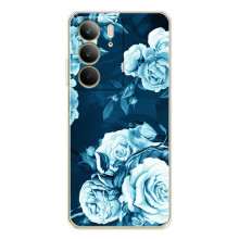 Чехлы (ART) Цветы на Realme C73 5G (VPrint) (Голубые Бутоны)