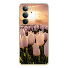 Чехлы с картинкой (Тюльпаны) на С73 4Джи – Закат с цветами