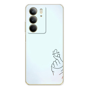 Чехлы (Знак сердечка) на Realme C73 5G – Сердце на голубом