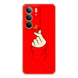 Чехлы (Знак сердечка) на Realme C73 5G – Сердце на красном