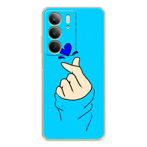 Чехлы (Знак сердечка) на Realme C73 5G – Сердце на синем