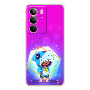 Чехол Бравл Старс для Realme C73 5G – Леон в костюме Акулы