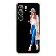 Чехол с картинкой Модные Девчонки Realme C73 5G – Девушка со смартфоном