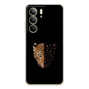 Чехол с леопардовым принтом на Realme C73 5G – Леопард на черном