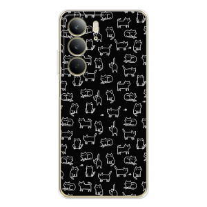 Чехол с принтом для Realme C73 5G (AlphaPrint) Модные коты
