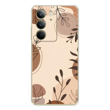 Чехол с цветочным принтом на С73 4G – Коричневые цветы