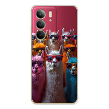 Чехол с принтом стильные животные для С73 4G – Ламы в очках