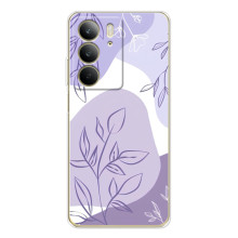 Силконовий чохол з принтом в квітах на Realme C73 4G – Фіолетовий дизайн