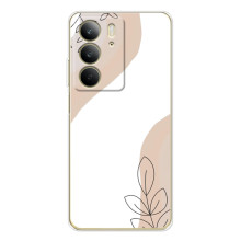 Силконовий чохол з принтом в квітах на Realme C73 4G – Нюдовий дизайн
