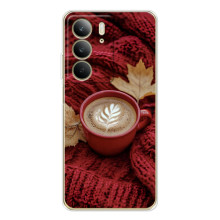Чехол с уникальным дизайном «Осень с кофе» для Realme C73 4G – Кофе на пледе