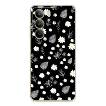 Чехлы с тематикой "ЦВЕТЫ" на Realme C73 5G (цветение на чорном)