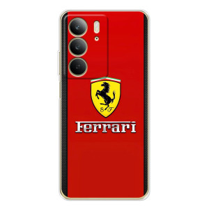 Силиконовый бампер с картинкой машины на Realme C73 5G (Ferrari Logo)