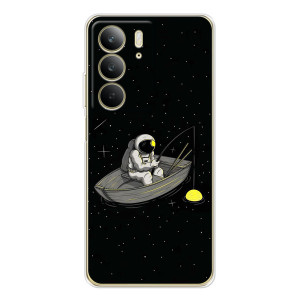 Силіконовый Чохол з принтом "Космонавти" на Realme C73 5G – Космонавт на рибалці