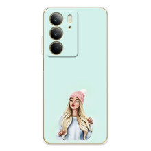 Силиконовый Чехол на Realme C73 5G с картинкой Стильных Девушек (В шапке)