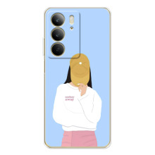 Силиконовый Чехол на Realme C73 5G с картинкой Стильных Девушек (Желтая кепка)