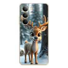 Яскравий чохол для Realme C73 4G з Зимові Оленята – Оленятко в лісі