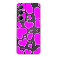 Чехлы для любимой на Реалми С75 (VPrint) (Pink hearts)